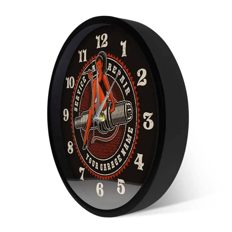 "Expert Devil Girl Automotive Repair: Spark Plug wall clock  - Image 3