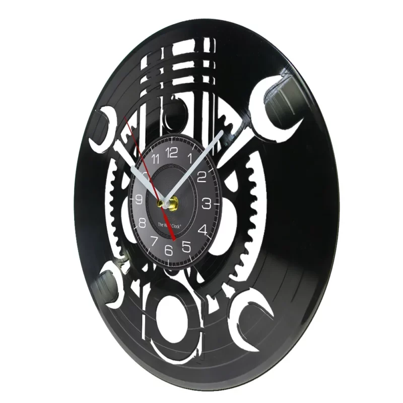 Wall Clock Décor  Vinyl Record Wall Clock Piston Auto Art Retro Album Crafts Wall Clock Mancave Decor Mechanic Gift - Image 2