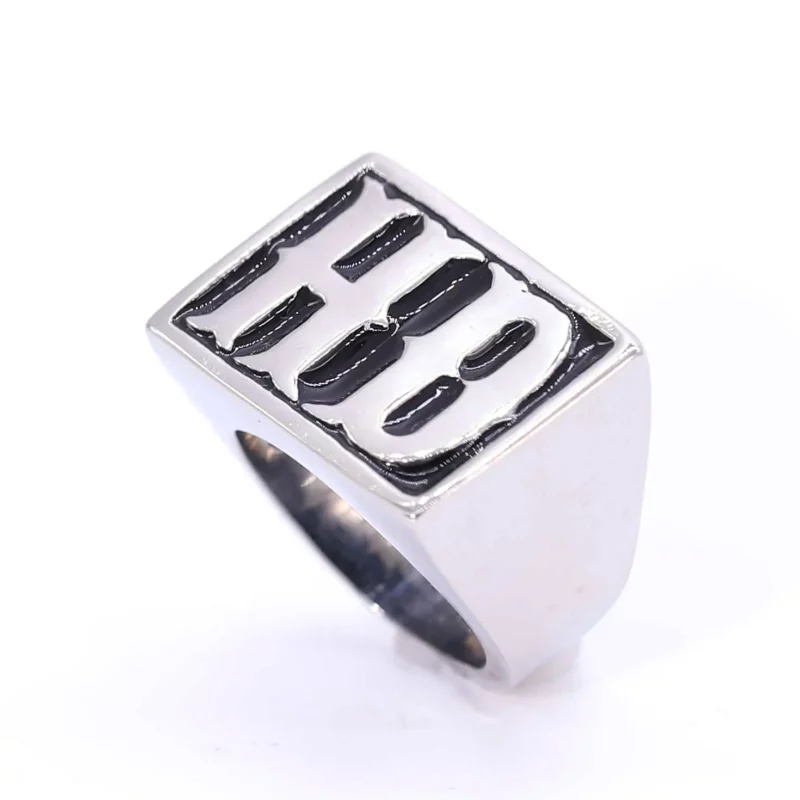 Vintage WDM Letter Hd 316L Stainless Steel Biker Rings | Motorcycle Punk Titanium Fashion Jewelry Gift"