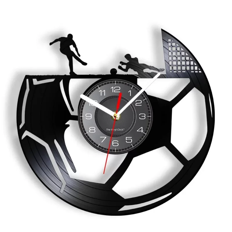 "Stylish Retro Football Vinyl Record Wall Clock - Perfect for Sports Fans!"