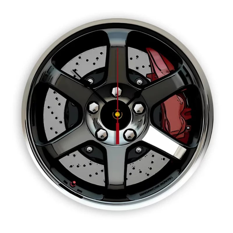 "Retro Polished JDM Wheel Wall Clock | Perfect for Modern Man Caves"