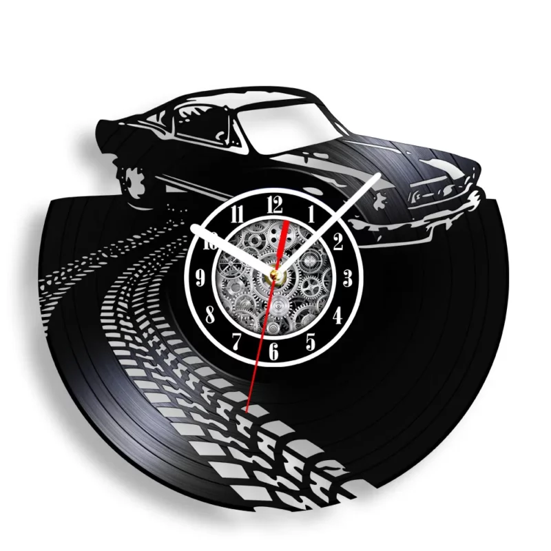 Wall Clock Mustang Vinyl LP Record  for Man Cave Room Garage Classic Car