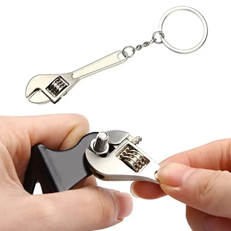 1Pcs Men Special Gift Mini Wrench Keychain Open-end Hand Tool Jaw Spanner Key Chain Portable Metal Shifting Spanner Tool - Image 2