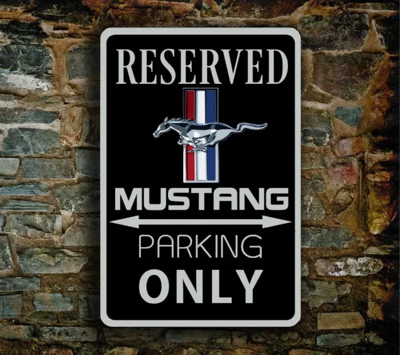 Ford Mustang Parking Only Sign - Metal Mustang Garage Décor & Gift"