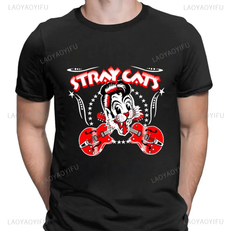 "Stray Cats Rock Classic T-shirt - Vintage Rockabilly Style for Hipster Streetwear Fans" - Image 6