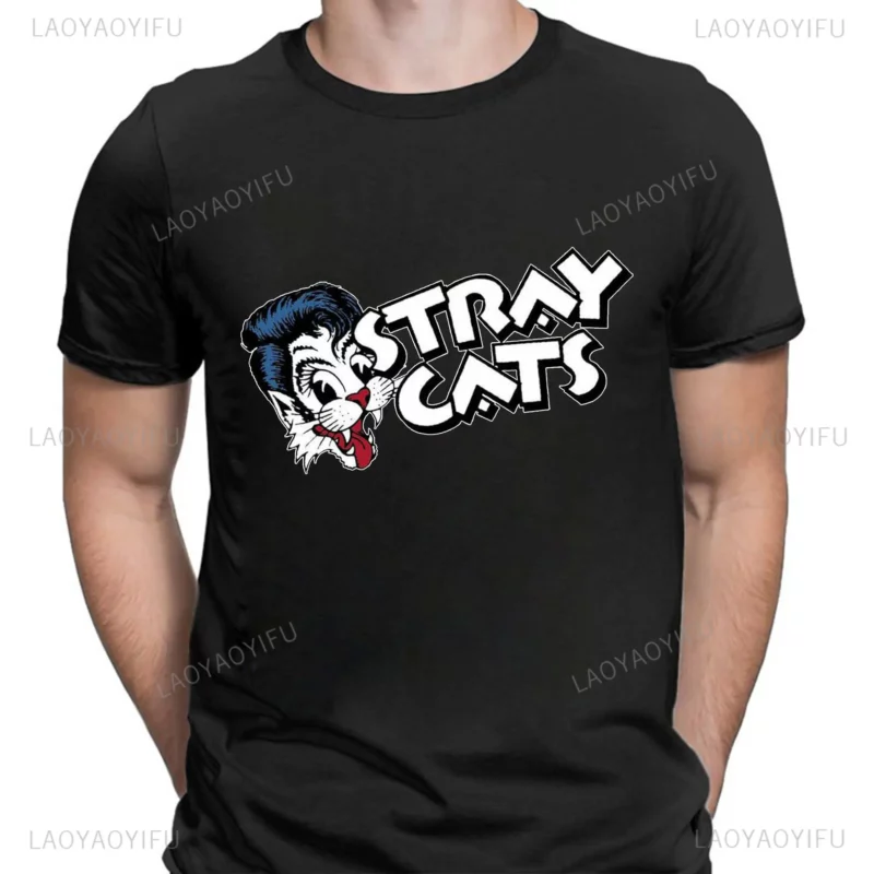 "Stray Cats Rock Classic T-shirt - Vintage Rockabilly Style for Hipster Streetwear Fans" - Image 3