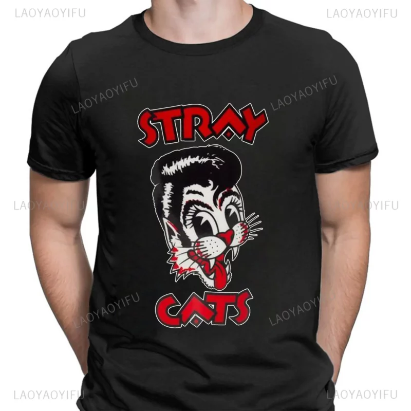 "Stray Cats Rock Classic T-shirt - Vintage Rockabilly Style for Hipster Streetwear Fans" - Image 2